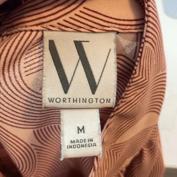 Worthington Mock Neck Geometric Print Sleeveless Top - Picture 4 of 5